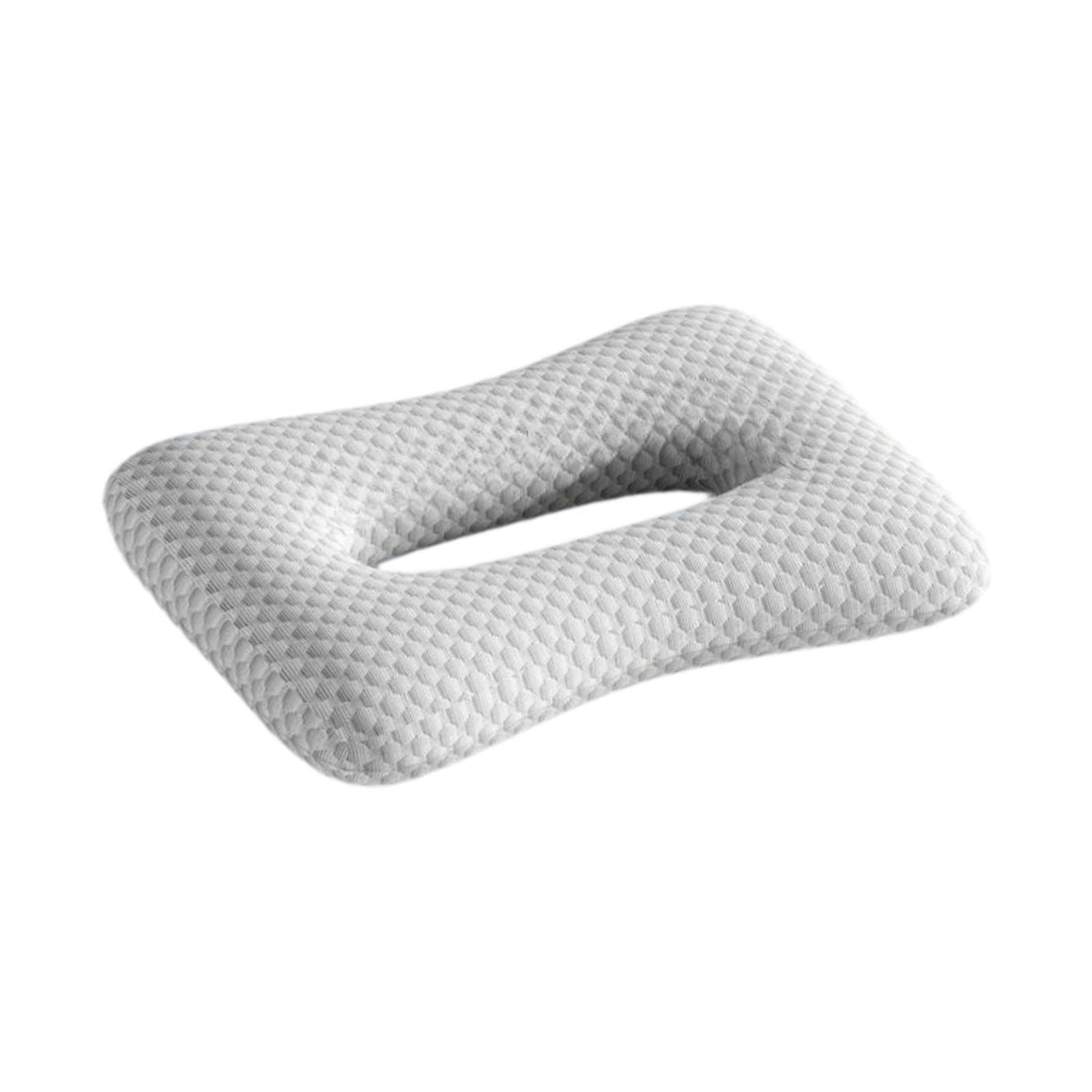 mophrati Breathable Fashion Bedroom Ear Piercing Pillow Delivers Stylish Comfort Allowing Peaceful Side Sleeping Every Night Ear Guard Pillow Removable Cover, Grey, 54x36x10cm