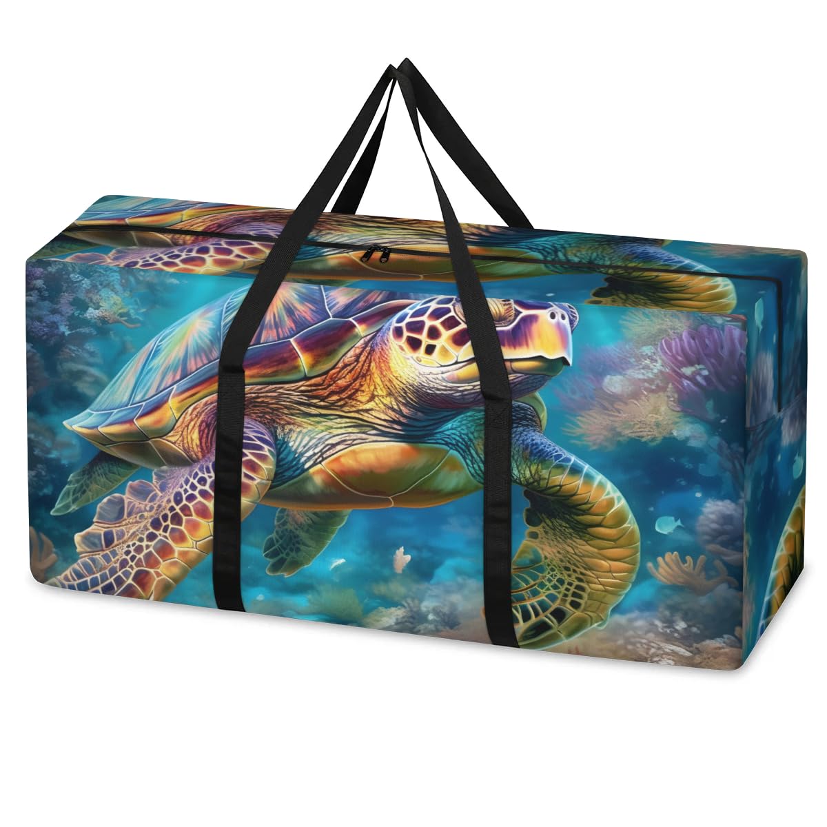Shoblo Moving Bags Heavy Duty Storage Bags for Clothes Moving Supplies Packing Bags for Moving Traveling Sea Turtle Pattern