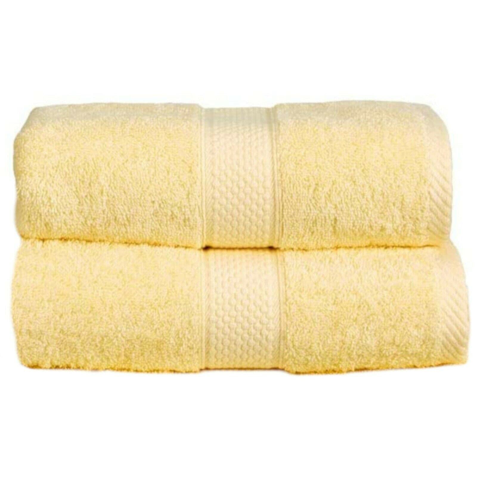 Sue Rossi Ltd 100% Turkish Cotton Guest Towels Hand Kitchen Towel Face Cloth 40 x 60 cm Pack Of 2 Twin Set (Lemon) — image 1