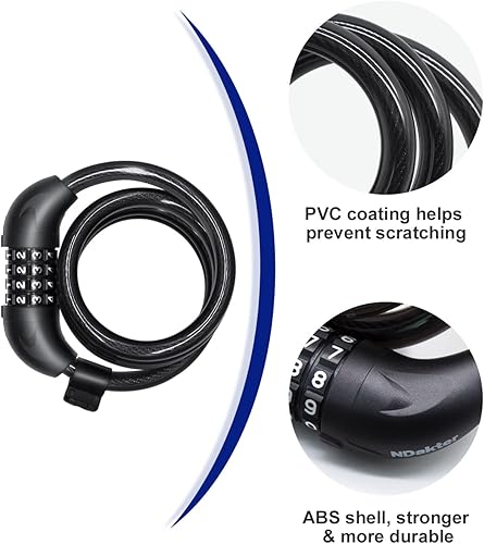 Miniatura 4 de NDakter Cerradura de bicicleta, cerraduras de scooter E con diseño único macho estrecho, especialmente adecuado para todas las series de scooter