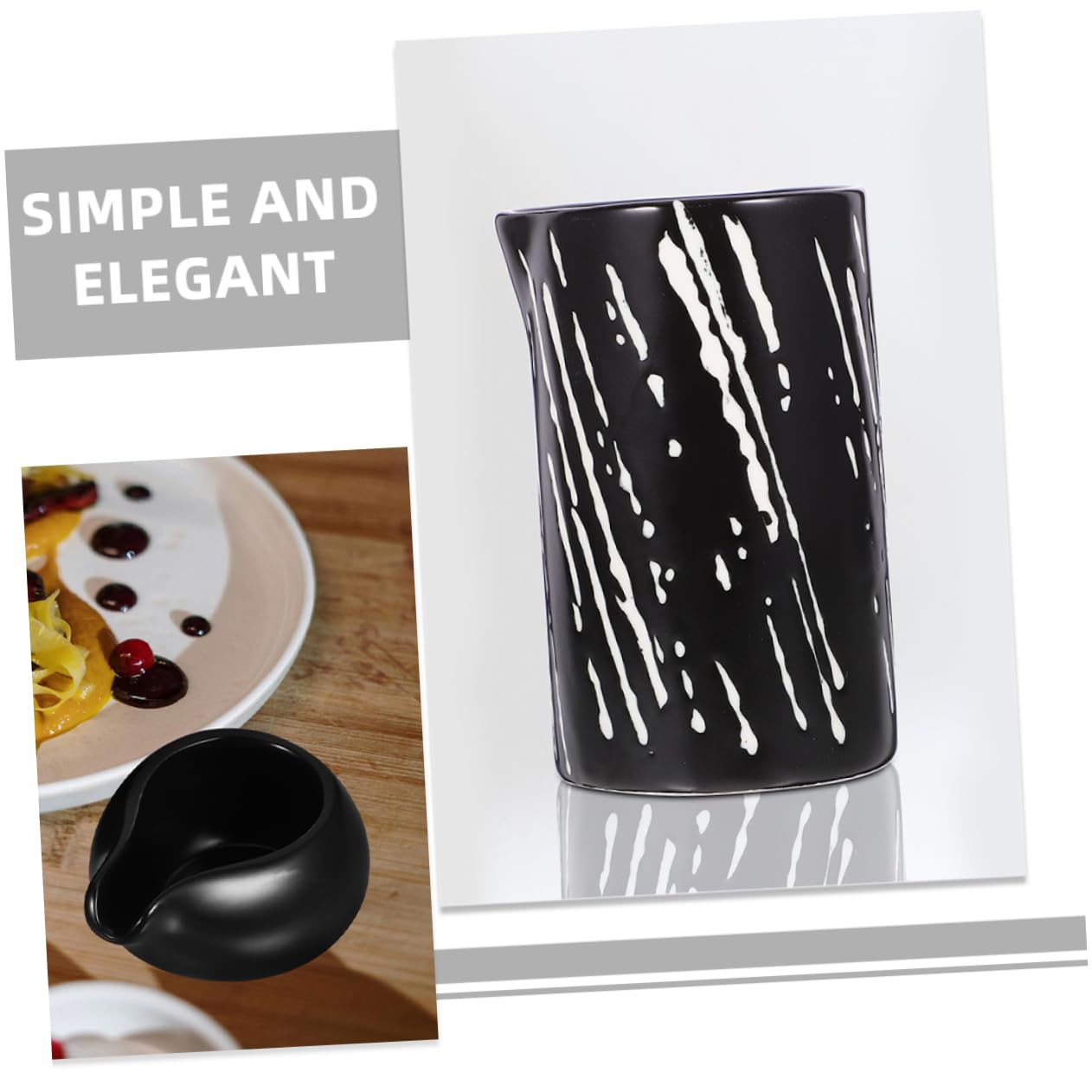 Mobestech 2pezzi Brocca in Ceramica Per Latte e Altri Liquidi Per Servire Salse e Aggiungere Un Tocco Sofisticato Alla Tavola Da Pranzo Multiuso e Design Versatile Per Caffè Tè e Cucina