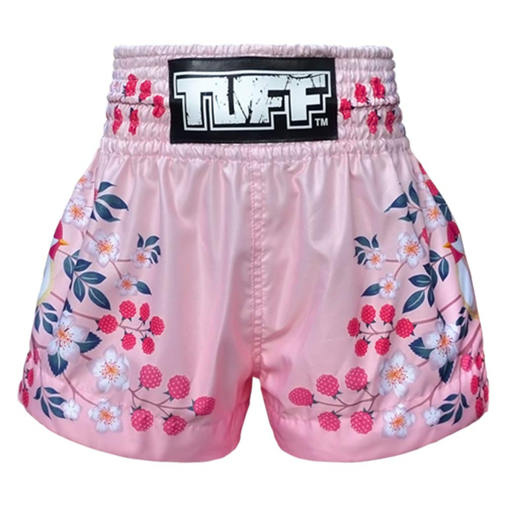 TUFF Muay Thai Shorts Boxing Trunks (TUF-MS632-PNK, M)