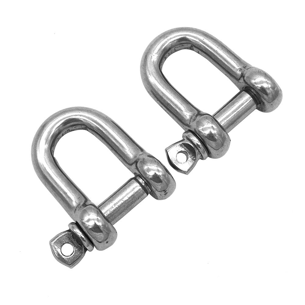 Nuzamas Lot de 2 anneaux en D en acier inoxydable 304 Filetage M14