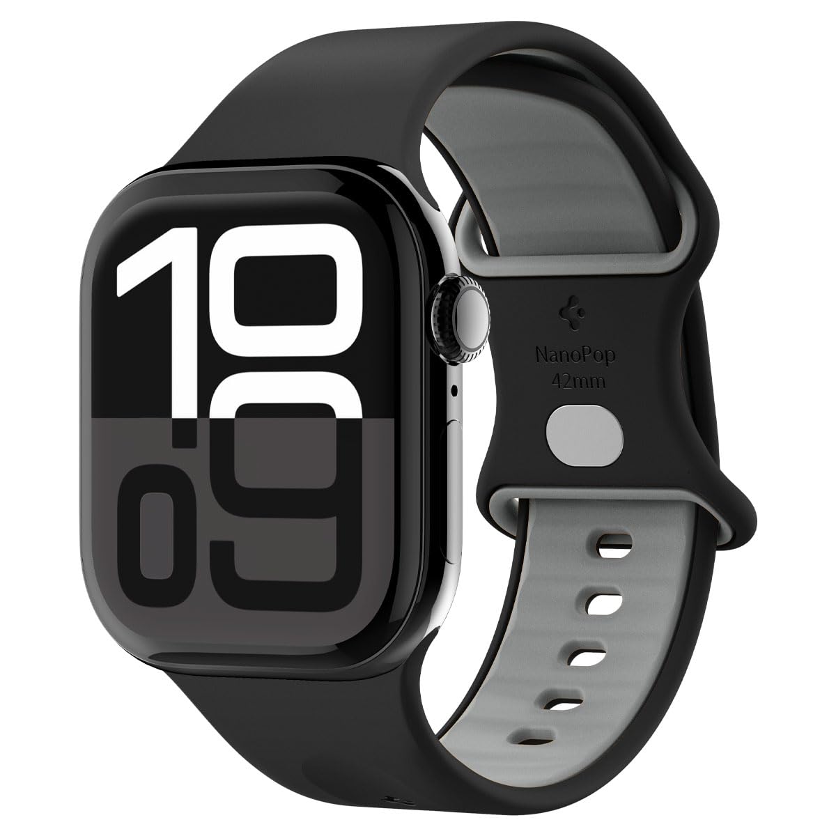 Spigen Apple Watch 42/41mm Seri 11/10/9/8/7 ile Uyumlu Kordon Band Nano Pop Yumuşak Silikon Siyah Kayış - AMP09324 (Spigen TR Garantili)