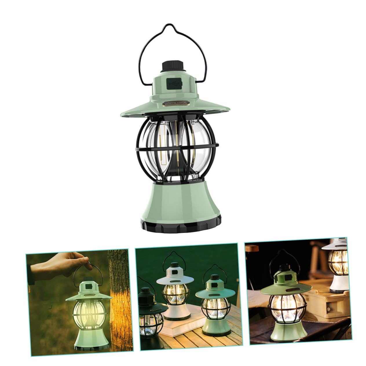 BESPORTBLE Verschleißfeste Tragbare Campinglampe Vintage Zeltleuchte aus Robustem Material mit Griff zum Aufhängen für Outdoor Camping Wandern