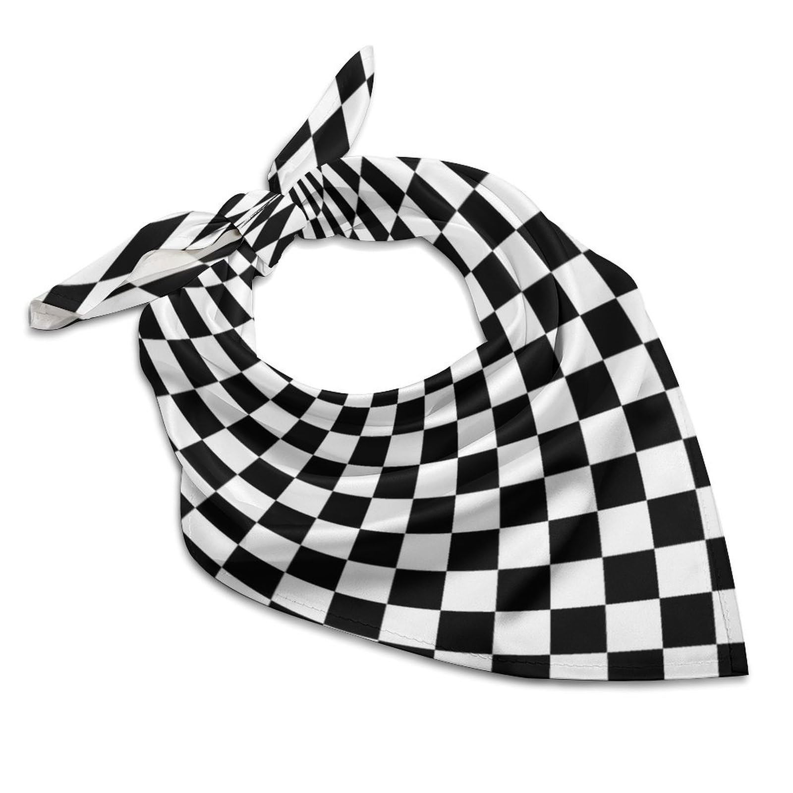 Waficac Unisex As Pic Square Checkered Flag Square Scarf Headscarf Neck Scarf Printed Women's Headscarf