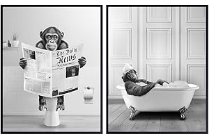 Eye-Catching Monkey Wall Art: A Humorous Touch to Your Bathroom Décor
