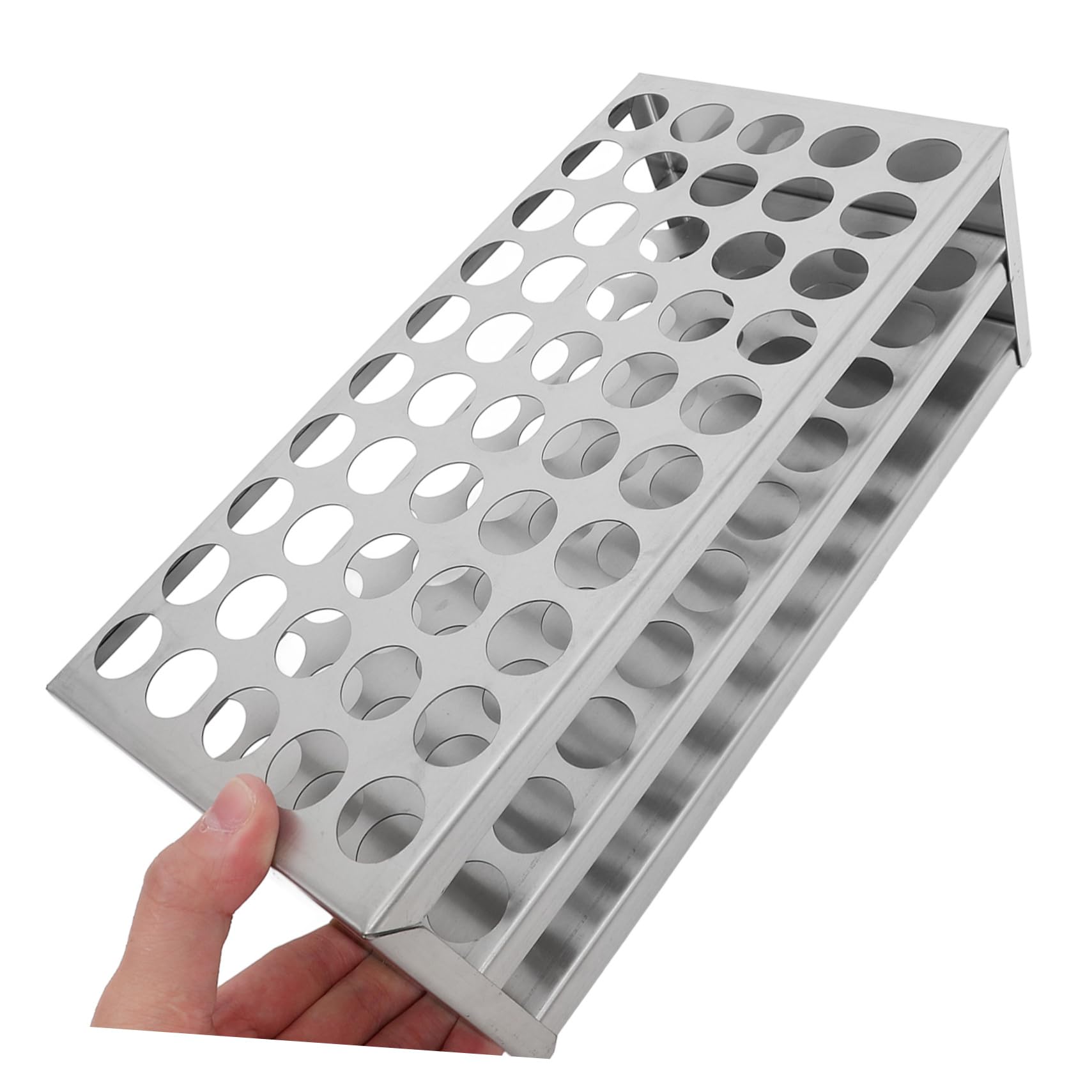 Mobestech Gradilla Para Tubos De Ensayo Soporte De Acero Inoxidable 50 Ranuras Para Diámetro ≤19mm Organizador De Laboratorio