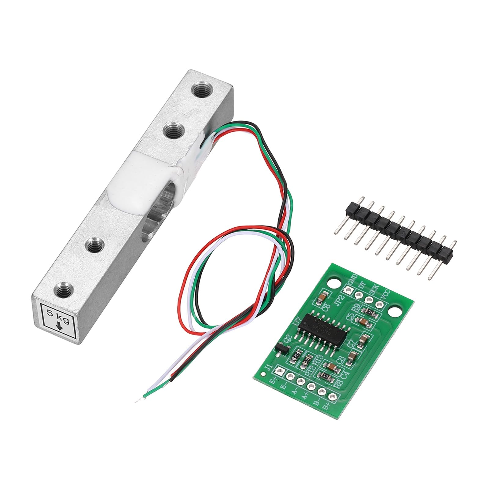 QUARKZMAN Cyfrowy czujnik wagi do ładowania 5 kg Moduł HX711 24-bitowy czujnik ważenia A/D dwukanałowy 20x33mm do DIY przenośna elektroniczna waga kuchenna zestaw