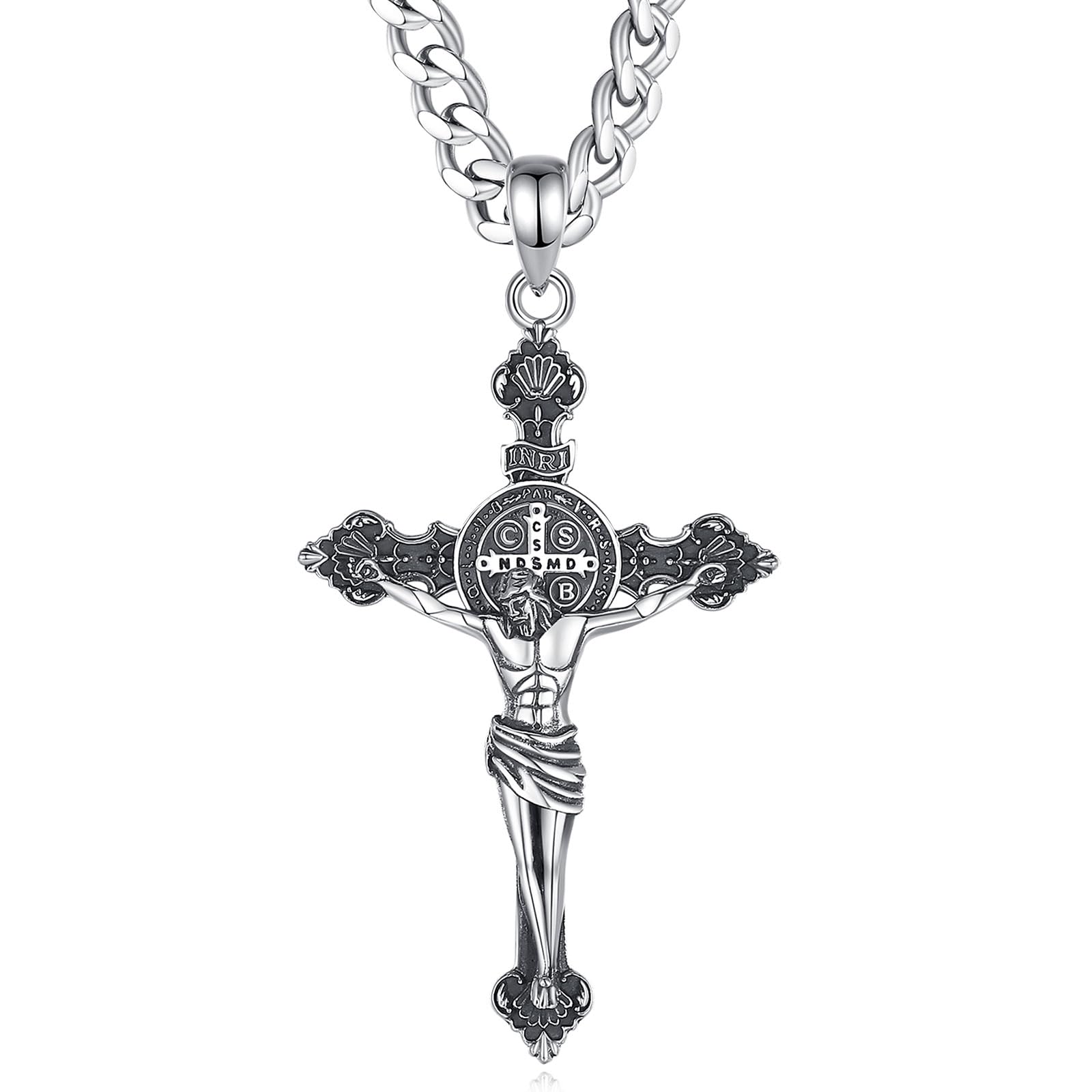 INFUSEUINFUSEU Unique Religious Gifts for Men Women, St. Michael/St. Christopher/St. Benedict/Virgin Mary Pendant Necklaces