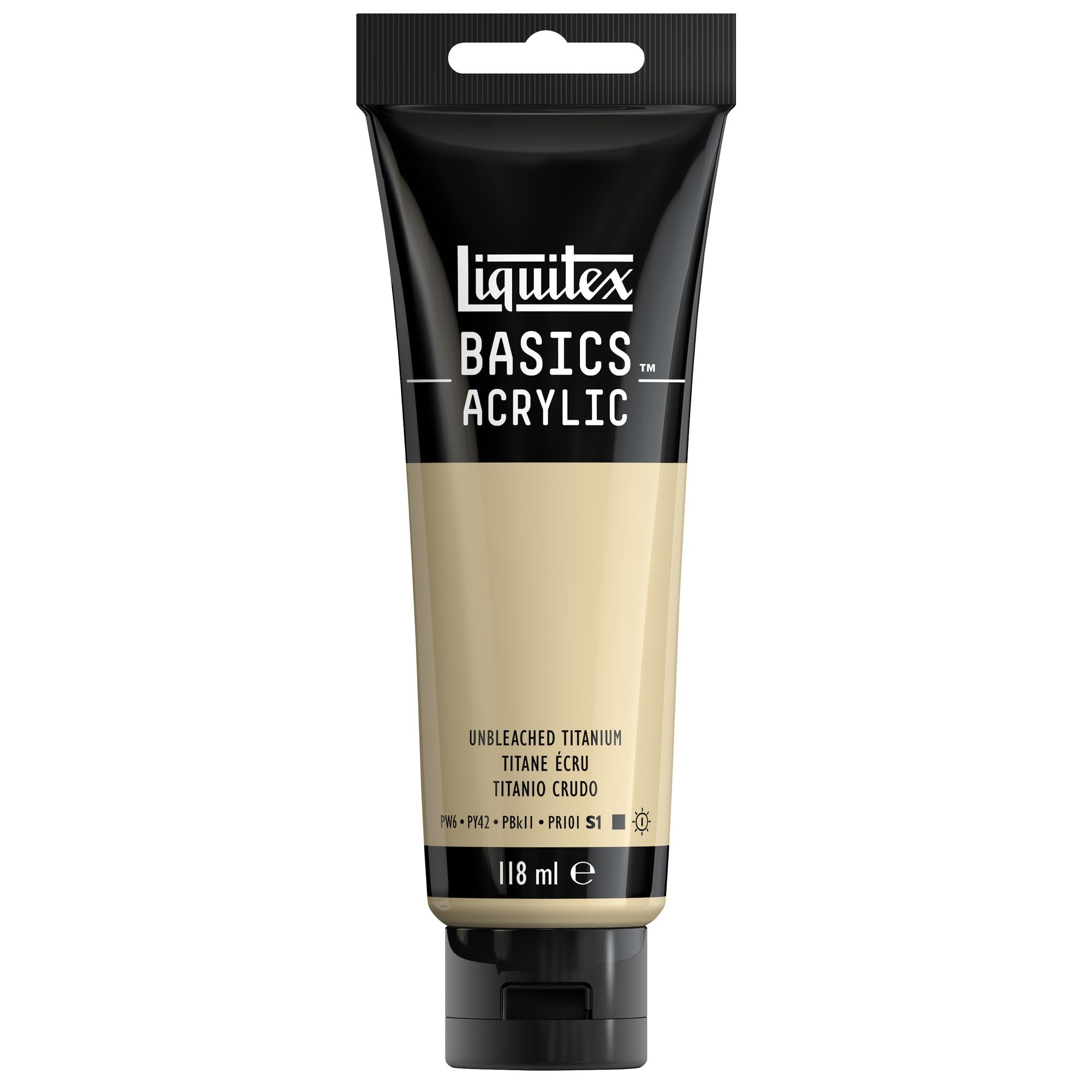LIQUITEX 8870055Liquitex Basics Acrylic Paint, Unbleached Titanium, 118 ml Tube