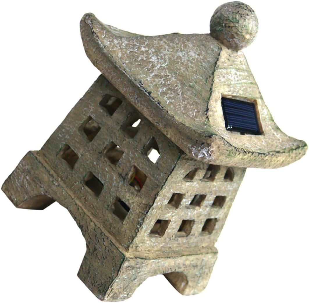 STOBOK Solar Outdoor Pagoda Light Garden Statue Decorative Landscape Lighting for Walkway and Lawn Solar Powered Patio Decor