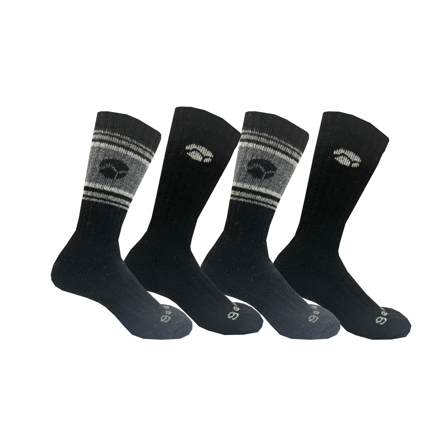 Gelert Mens 4 Pack Crew Socks Black 7-11