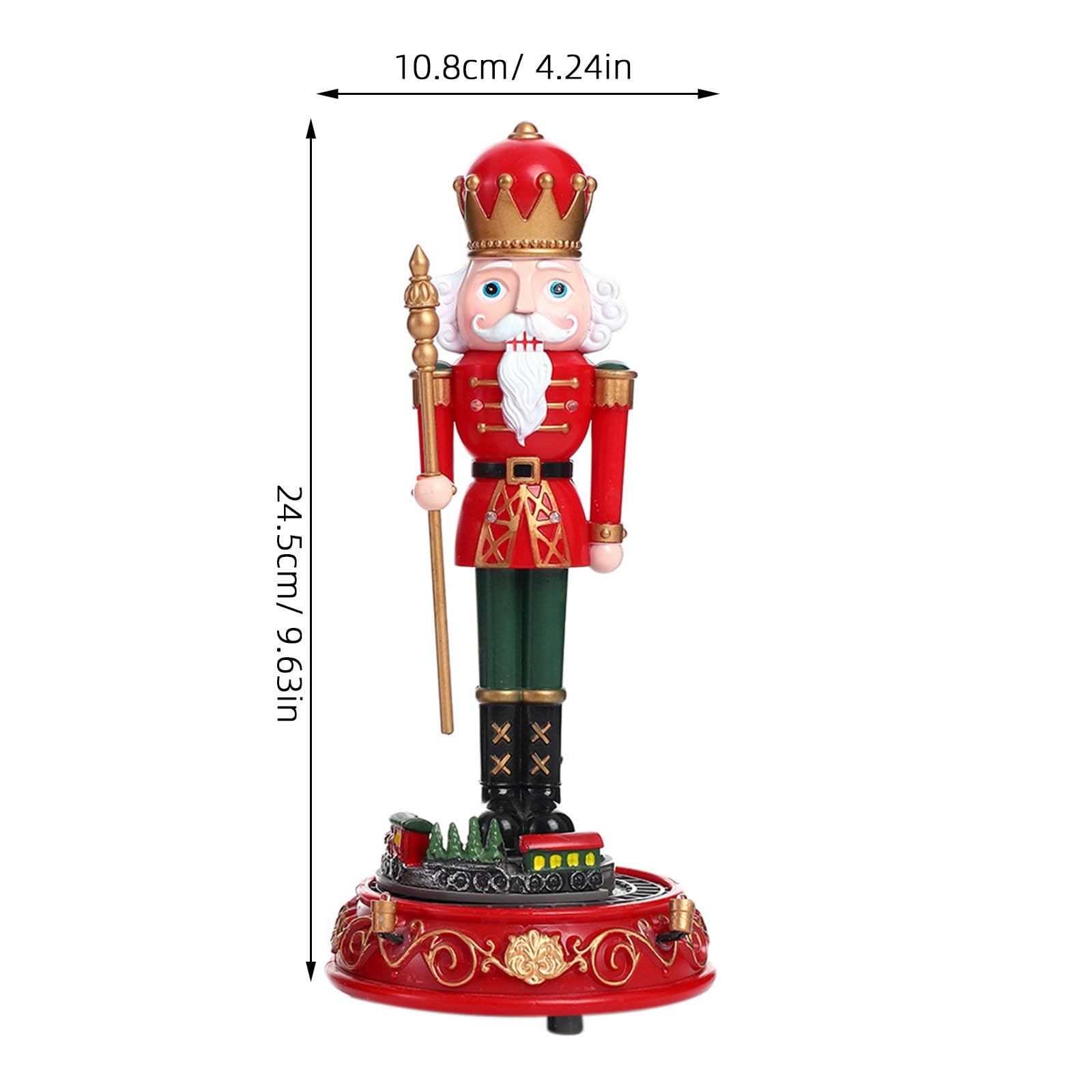 Beavorty 2 Pezzi Schiaccianoci Natalizio Musicale da Tavolo in Plastica | Rotazione Musicale Interattiva, Decorazione per Casa e Negozio, Design Raffinato da Collezione