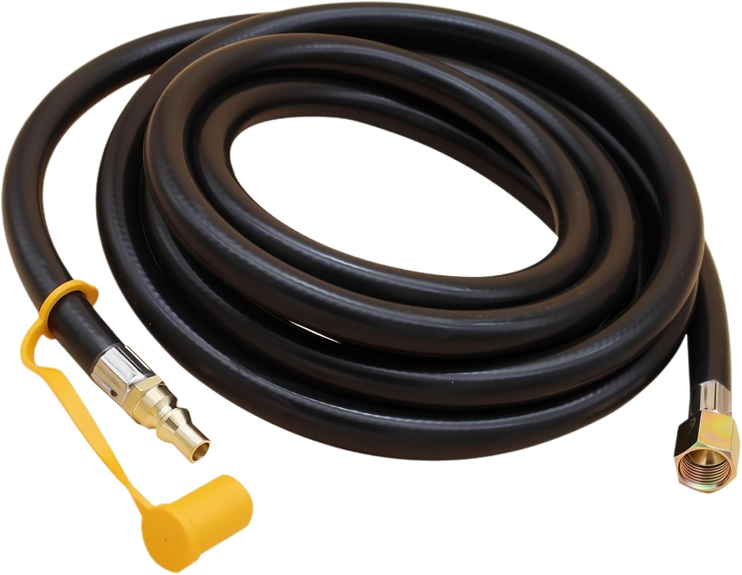 HYMNORQ 12FT RV Propane Quick Connect Hose, 1/4" Full Flow Male Plug x 3/8” Female Flare Fitting, Compatible with Camp Chef Stove, Portable Fire Pit, RV Low Pressure Propane System
