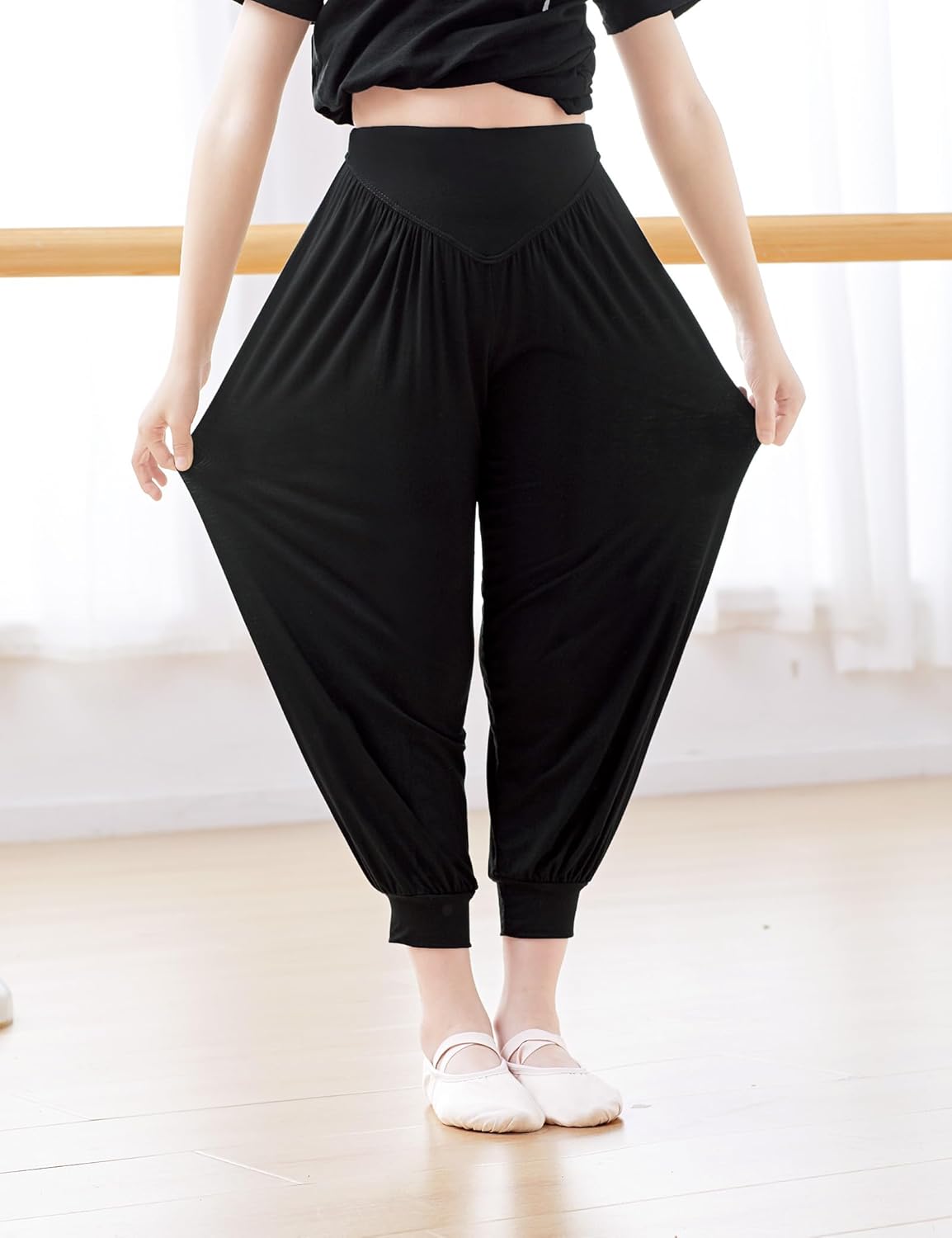 Kids Modal Harem Pants Loose Breathable Trousers for Ballet, Daily Wear(Little/Big Girls/Boys) - Image 3