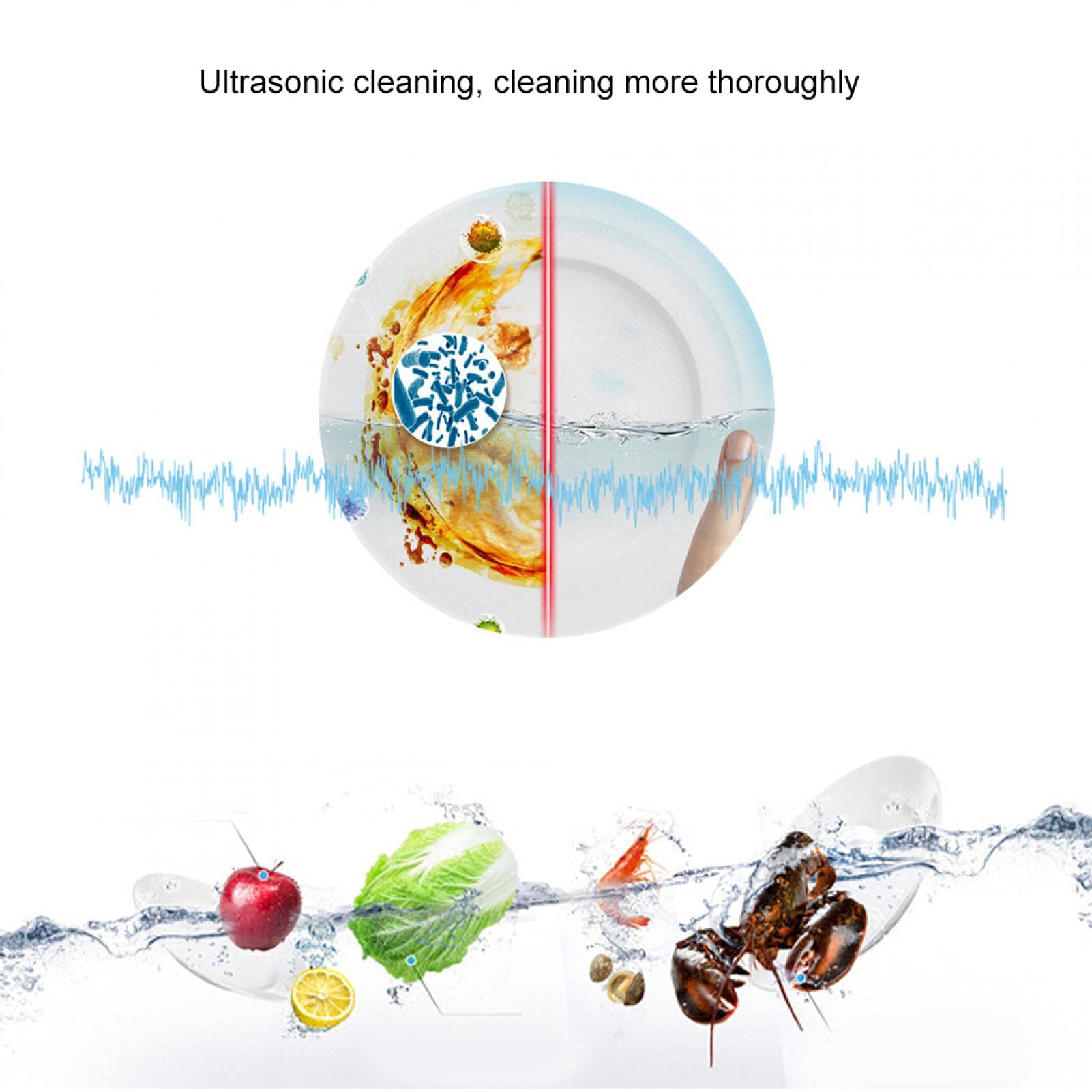 Ejoyous Mini Lave-Vaisselle, Mini Lave-Vaisselle Portable Multifonctionnel Ménage USB Lave-Vaisselle, Lave-Vaisselle À Ultrasons Compact, Nettoyant pour Lave-Vaisselle De Cuisine À Domicile(Rouge)
