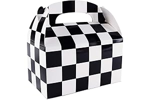 Super Z Outlet Black and White Checkered Pennant Treat Gift Paper Box