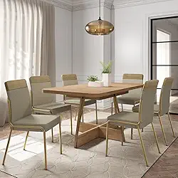 Conjunto Sala de Jantar Paris 6 Cadeiras Carraro (Carvalho com Dourado)