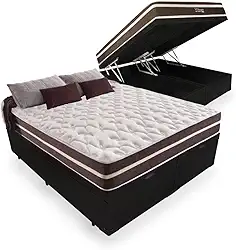 Cama Box Com Baú Queen + Colchão De Molas - Anjos - Classic Superlastic 158cm