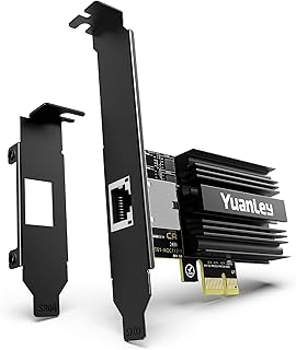 Scheda di Rete PCIe 10G, YuanLey Scheda Ethernet 10G Base-T con Controller Marvell AQC113, Adattatore PCIe a 10Gb RJ45 Ethernet NIC, Compatibile con PCI Express X1/X4/X8/X16, per Windows 10/11, Linux