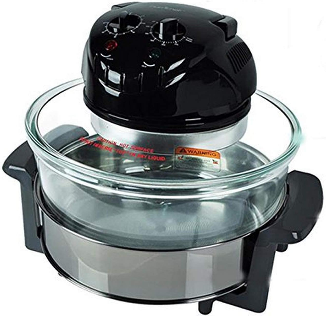 NutriChef Convection Countertop Toaster Oven - Healthy Kitchen Air Fryer Roaster Oven, Bake, Grill, Steam Broil, Roast & Air-Fry - Includes Glass Bowl, Broil Rack and Toasting Rack, 120V - AZPKCOV45