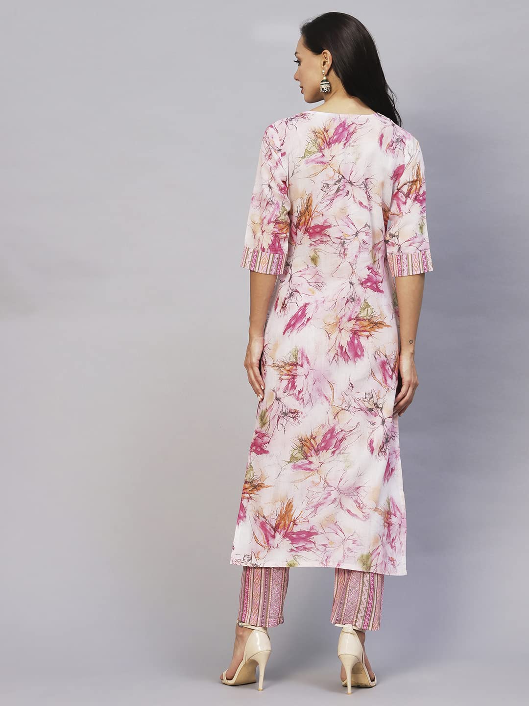 ANNI DESIGNER Cotton Blend Womens Kurta Set