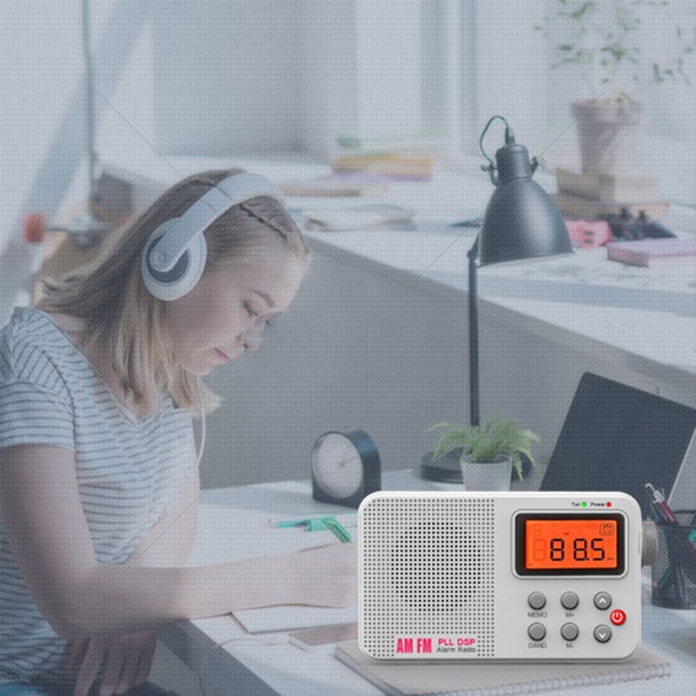 Radio Retro con Pilas/Enchufable, Receptor FM, Am y SW, Pantalla LCD, Reloj Despertador, Radio Multibanda.