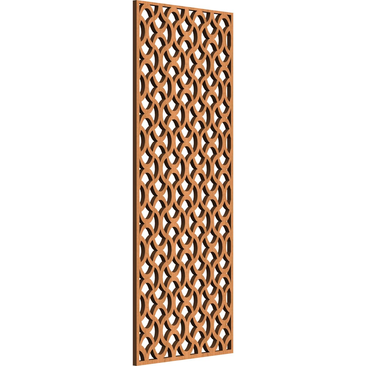 Resort Decorative Pierced Fretwork Wood Wall Panels, 9 3/8"W x 24 3/8"H x 1/4"T, Cherry