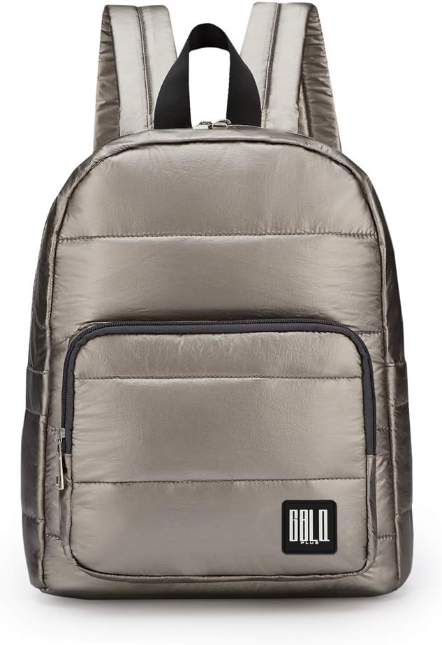 Backpack Purse for Women, Small Quilted Nylon Lightweight Backpack, Water Resistant Iridescent Puffy Casual Daypack | Nylon, Lightweight, Backpack, Water Resistant, Puffy, Casual