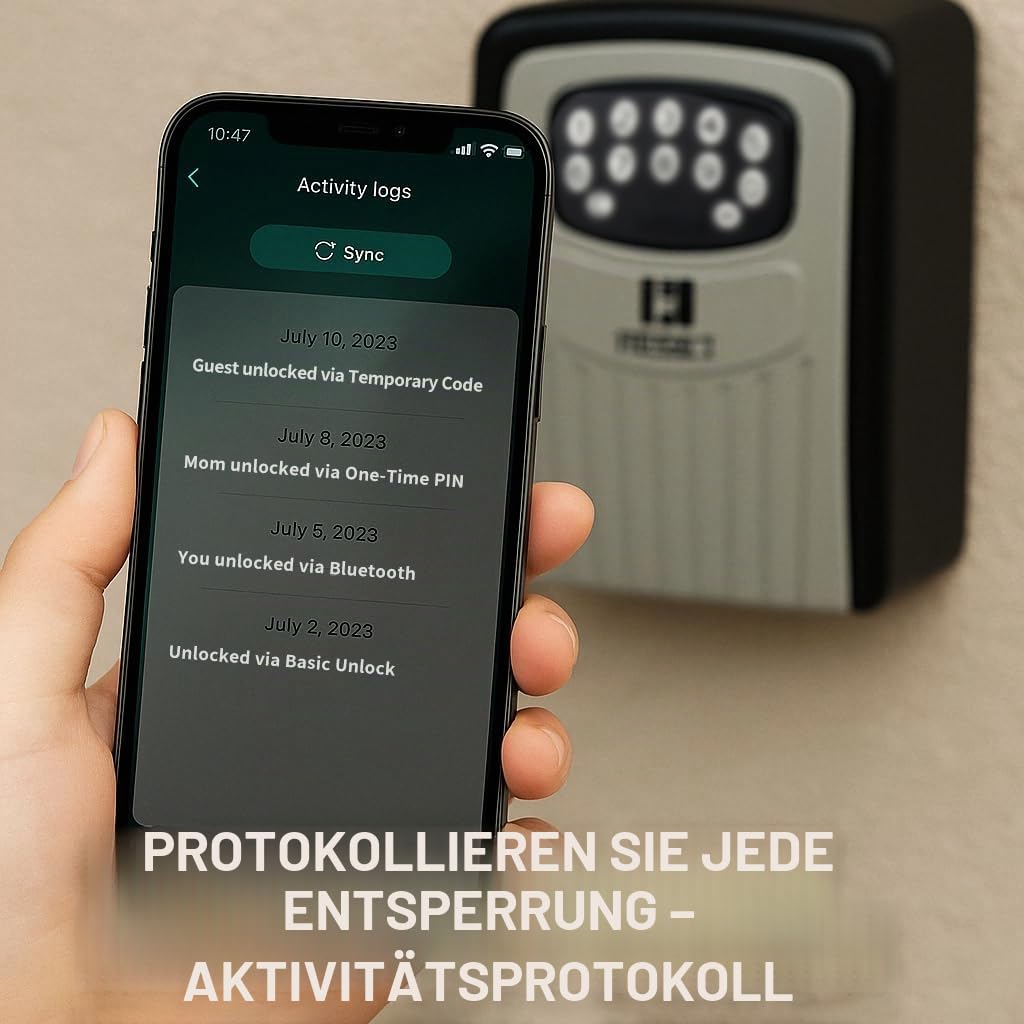 RESET-104 Bluetooth Schlüsseltresor – wetterfest, Metall | Beleuchtete Tastatur, 6-stelliger Code voreingestellt, Änderbar auf 8-10 Stellen, Stabiler Schlüsselsafe, Außen-Schlüsselbox