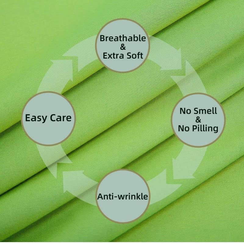 Image of Single Bed Super Solid Plain Bedsheet Cotton Microfiber with 1 Pillow Covers Green