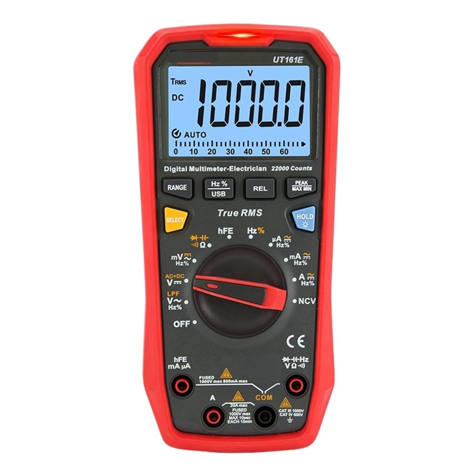 Multímetro digital inteligente UT161B, UT161E y UT161D, comprobador profesional de voltaje de CA, voltímetro de verdadero valor eficaz (RMS)(UT161B)