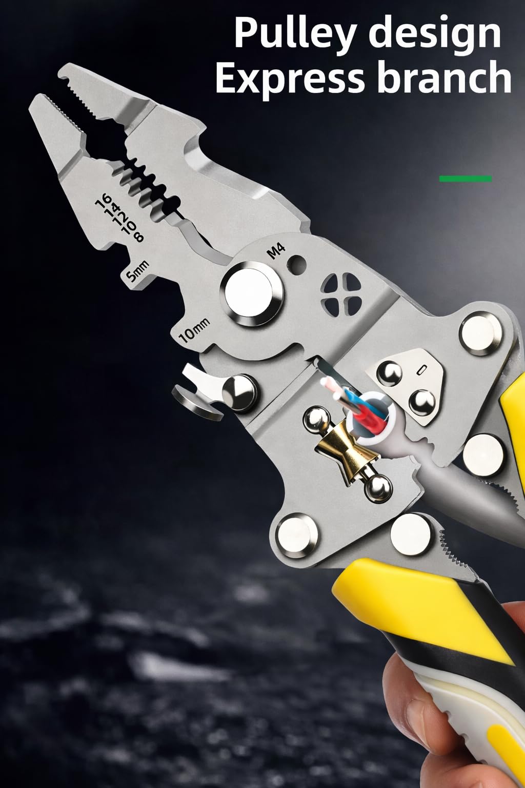 Gopendra 9-in-1 Multifunctional Stainless Steel Wire Plier Cutting Multi-Purpose Electrical Stripping Tool Wire Stripper & Crimping Tool for Electrician (Multi color, wire striper pattern-A) 2
