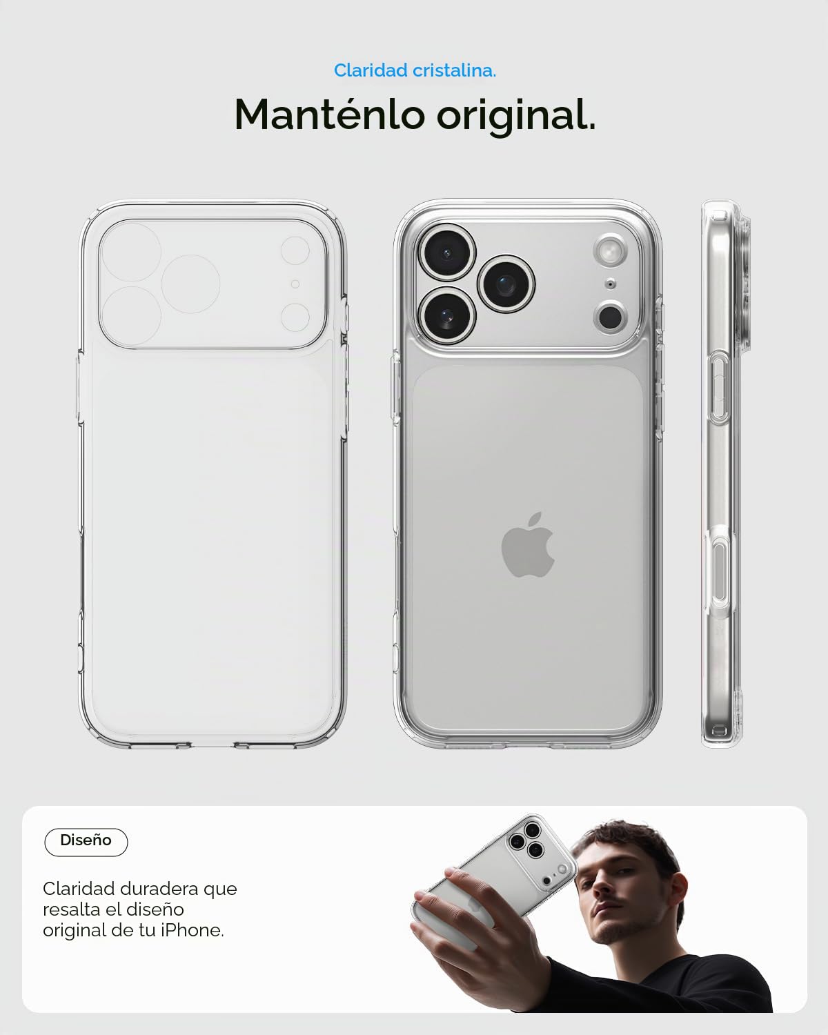 Spigen Ultra Hybrid Pack - Funda Transparente & Protectores de Pantalla/Cámara para iPhone 17 Pro