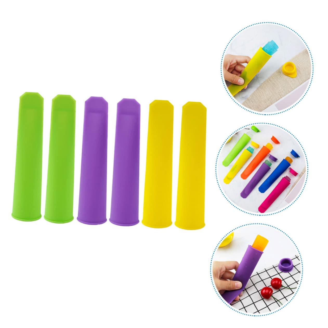 Alipis 18pièces Moules à Glace Silicone Avec Couvercle Pour Réutilisable De Moules à Sucettes Glacées