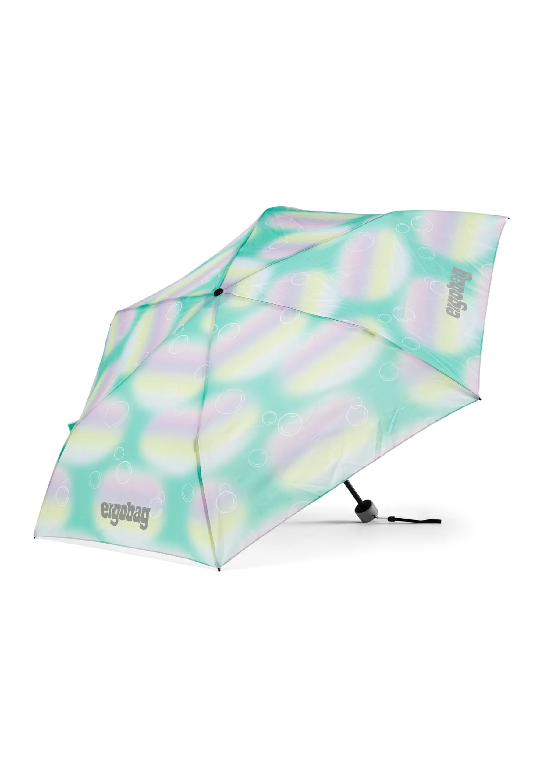 ergobag Regenschirm Kinderschirm für die Schultasche, ultraleicht und klein mit Tasche, reflektierend windfest