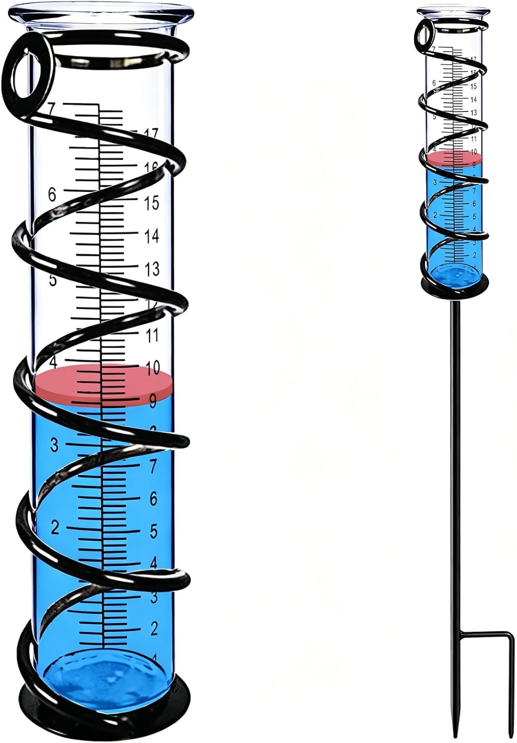 Rain Gauge, Rain Gauge Outdoor, Rain Gauges Outdoors Best Rated for Yard with Stake, Rain Water Meter Measuring with Metal Frame, Decorative for Garden, Deck, Lawn, Landscape