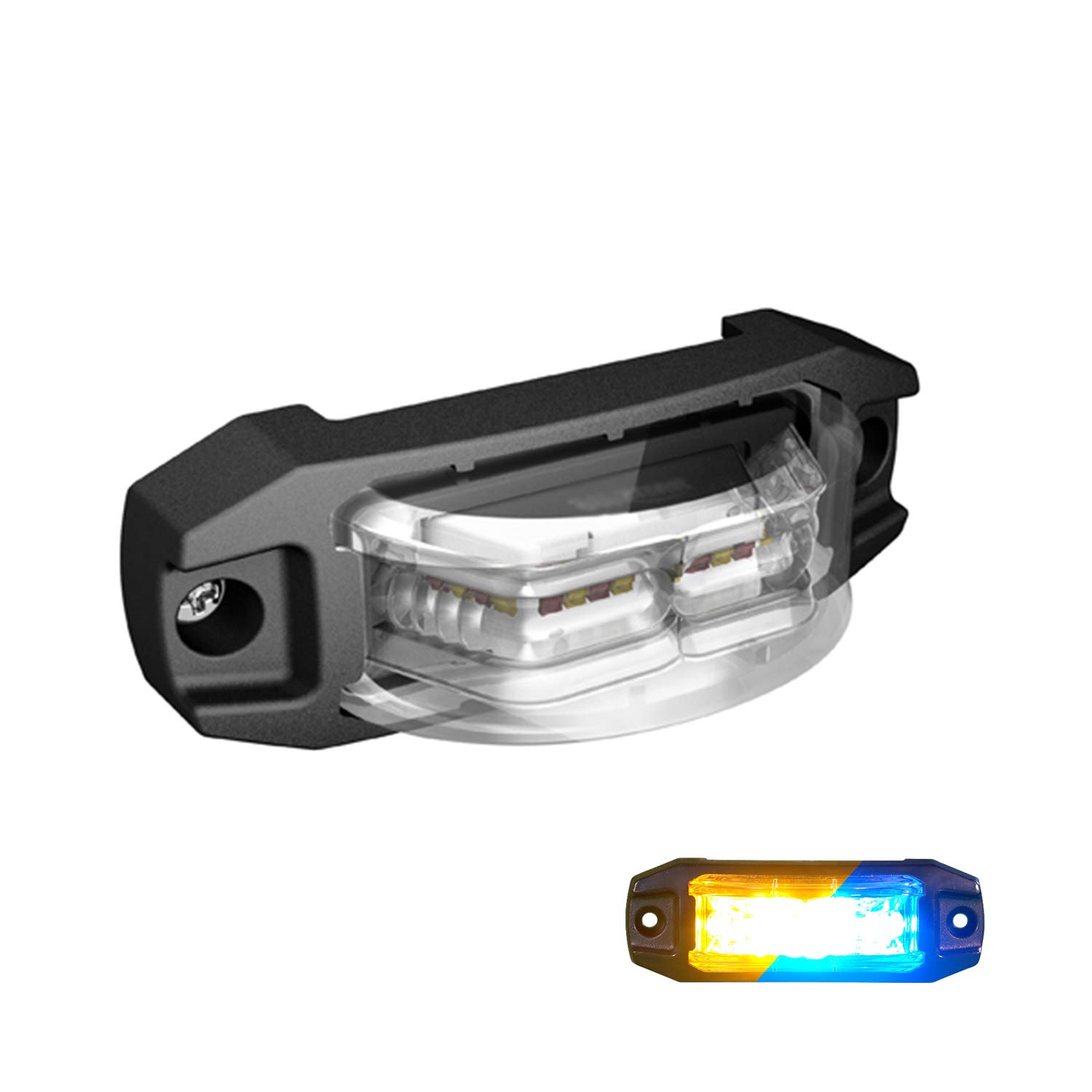 LED-MARTIN X180 Blitzmodul - 180° Abstrahlung - blau/gelb zweifarbig - versch. Haltersätze