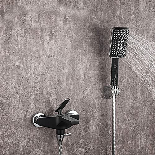 Robinet de bain cascade mitigeur mural double température blanc et noir