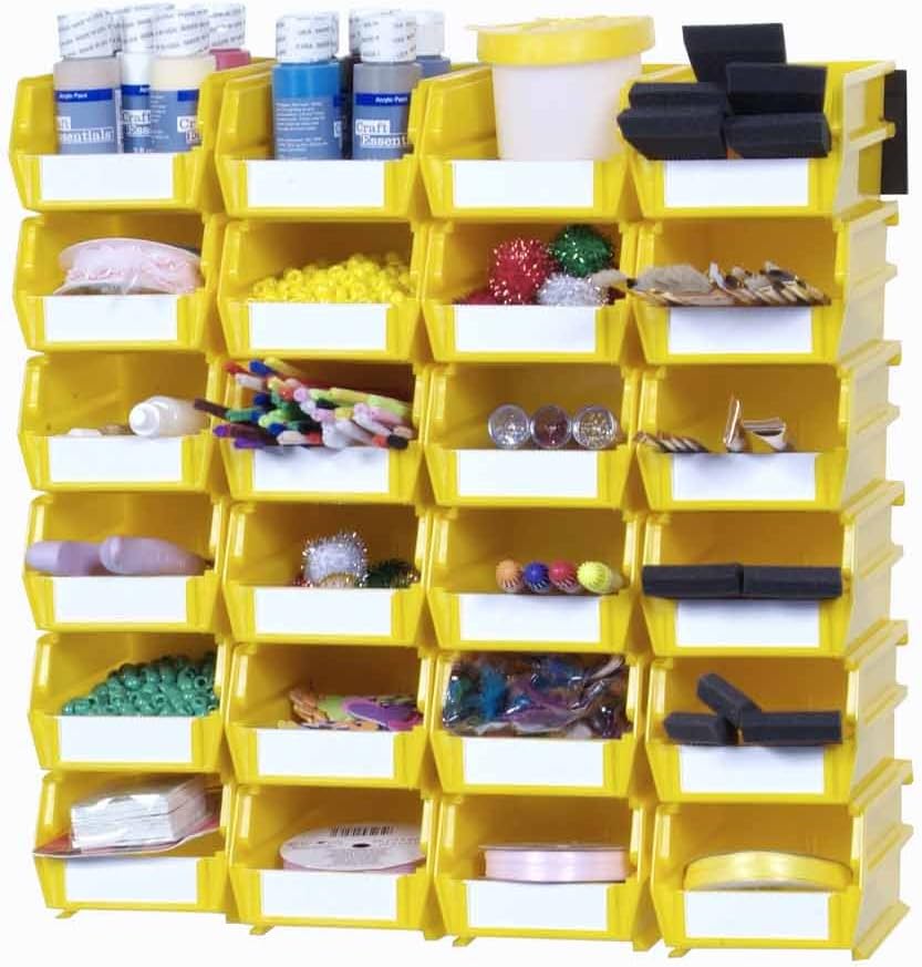 Discontinued Triton Products 3-210YWS LocBin Wall Storage Bins/Rails, Small, Yellow