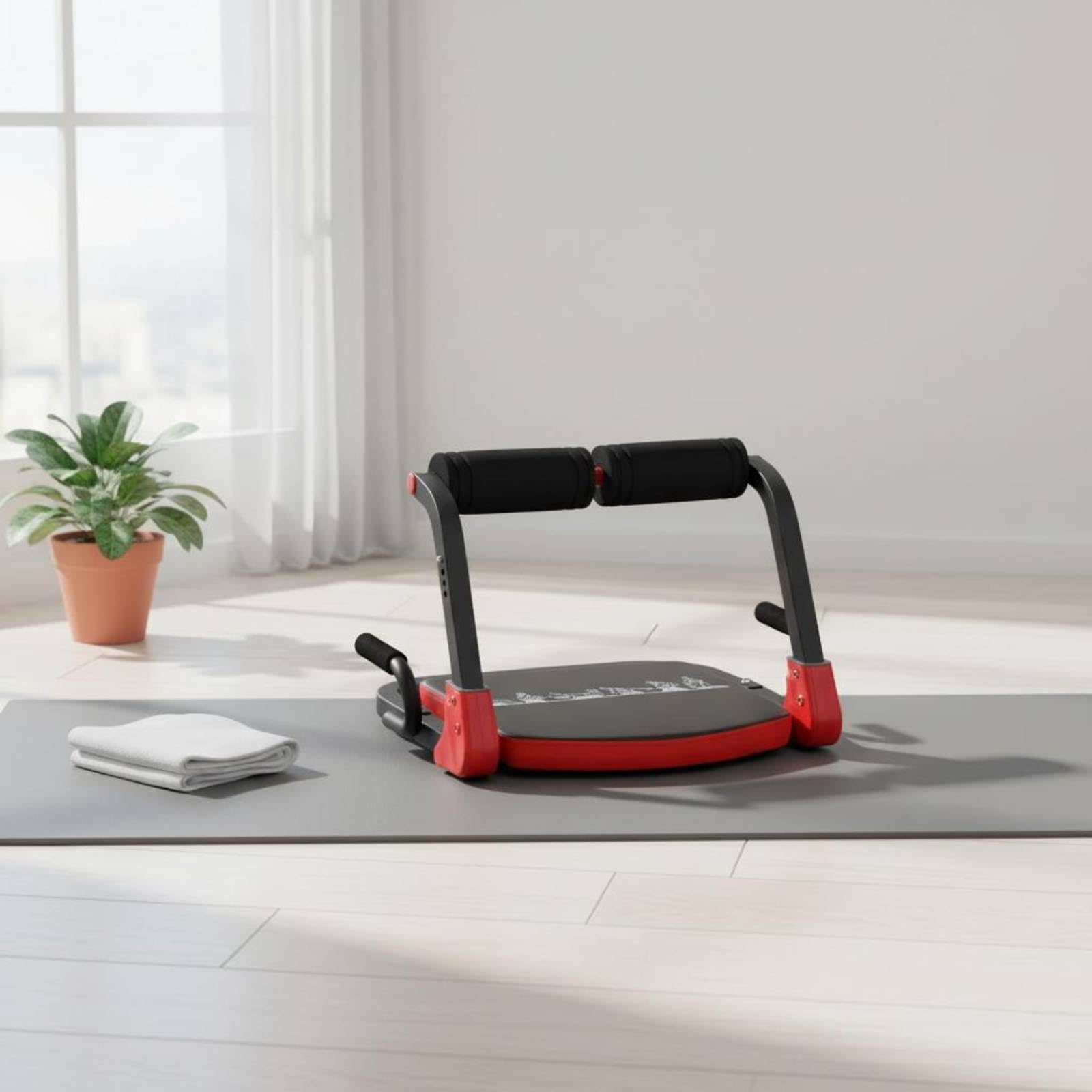 Addominale Addominali Pieghevole Attrezzo Addominali Core con Base Ammortizzata E Appoggi Ergonomici Antiscivolo Adatta per Routine Casa Programmi Giornalieri