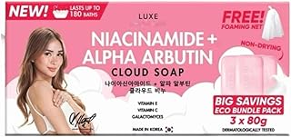 Luxe Niacinamide Cloud Soap Eco Bundle – 3 Bars x 2.82 oz | Moisturizing Cleansing Bar with Shea Butter & Skin-Loving Ingredients (Choose from 3 Variants) (Niacinamide & Arbutin)