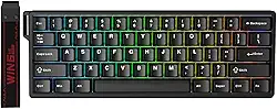 Teclado Mecânico Gamer AULA WIN60 HE Preto com Switch Magnético de Alta Precisão 8kHz RGB e Layout US