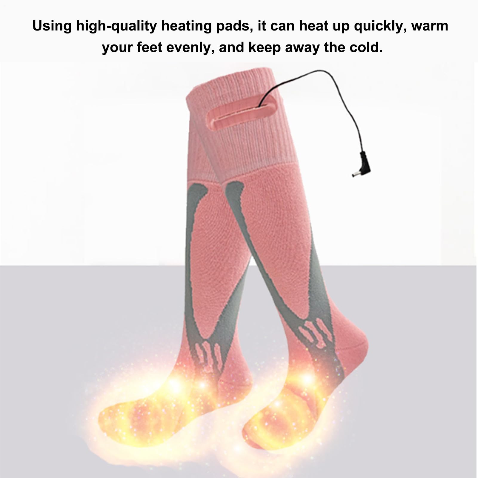 Calcetines calefactores eléctricos – Calcetines calefactores alimentados por batería recargable | Calcetín caliente inteligente para clima frío | Calcetín térmico cómodo para