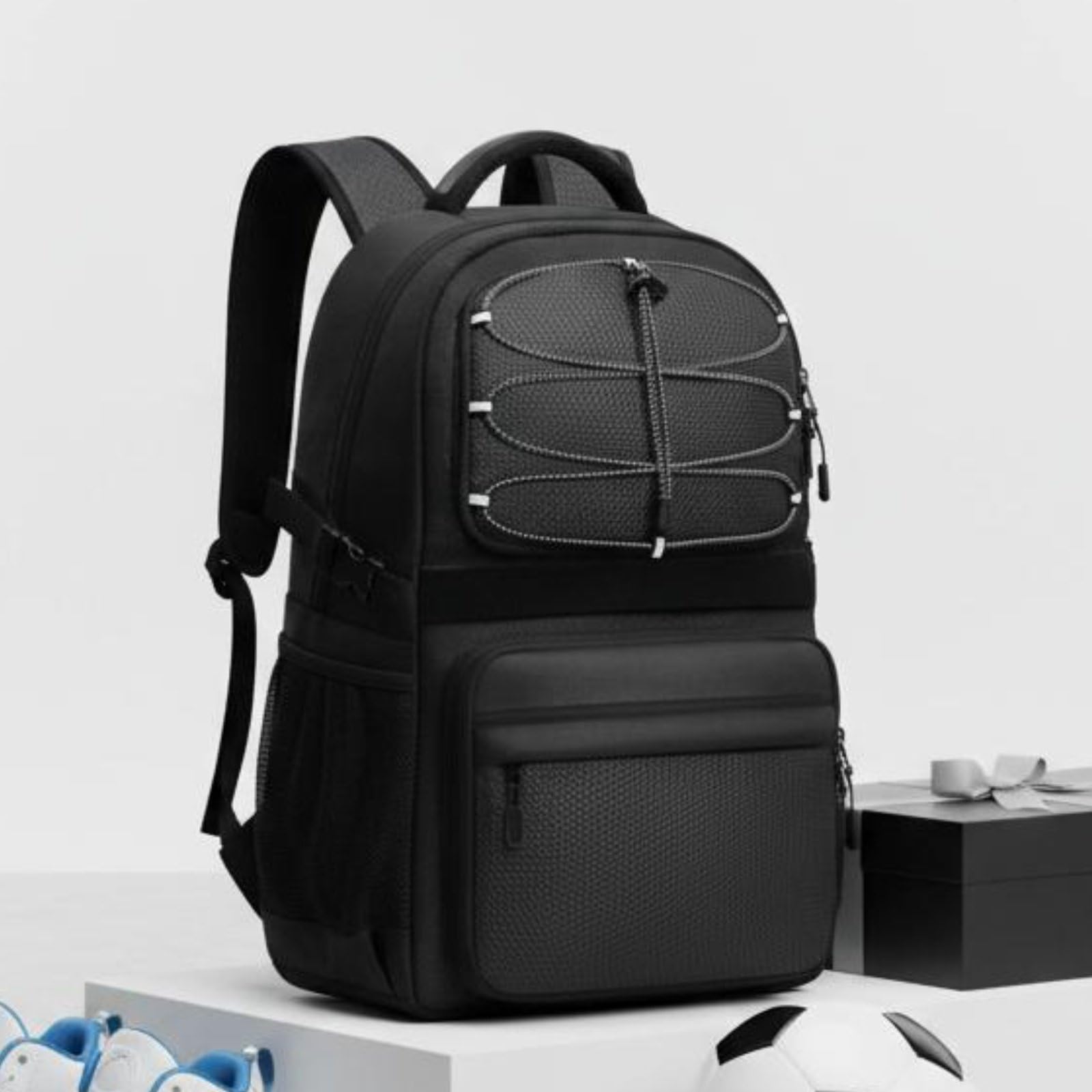 Mochila de Entrenamiento con Compartimento para Calzado Ventilación Mochila de Baloncesto Multiuso Accesorio Atlético para Deportistas, Cancha