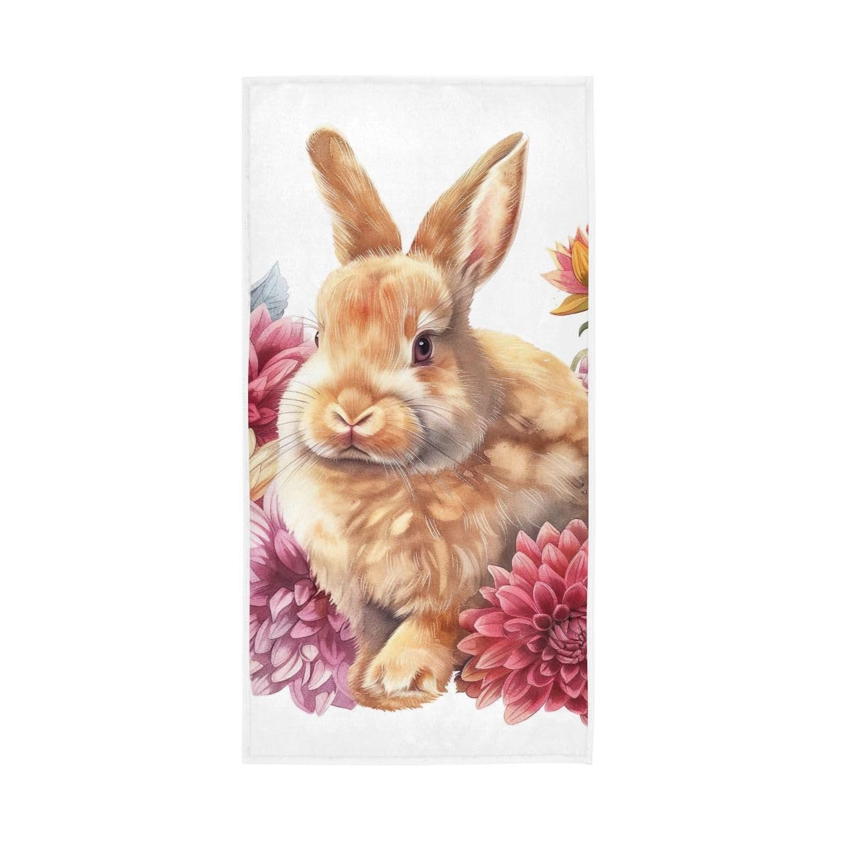 LSRCPD Watercolor Adorable Rabbit Hand Towel, Decorative Towels for Hand, Face, Hair, Yoga, Kitchen, Bath 15 x 30 Inches