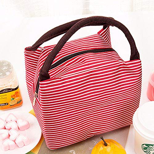 Lunch Bags Reusable Lunch Tote Bags Portable Lunch Cooler Bag Lunch Holder Insulated Lunch Box Bag For Picnic Office Beach (Red) #TOP1