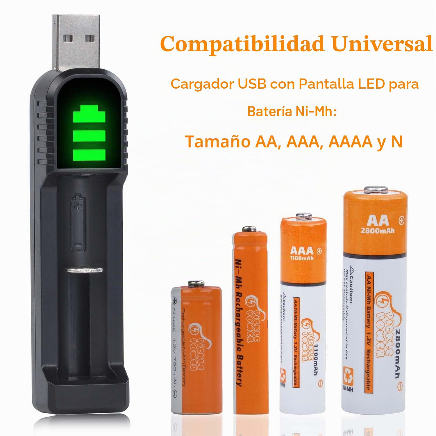 Pilas AAAA, Pickle Power 2 X 500mAh NI-MH AAAA Batería Recargables para Surface Pen/Pantalla táctil Pen/Google pixebook Pen/Cepillo de Dientes/Ratones y Cargador USB para batería AA AAA AAAA