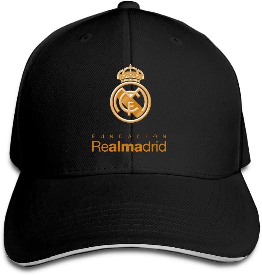 Real-Madrid-Logo Snapback Hats Sunscreen Sandwich Caps Black